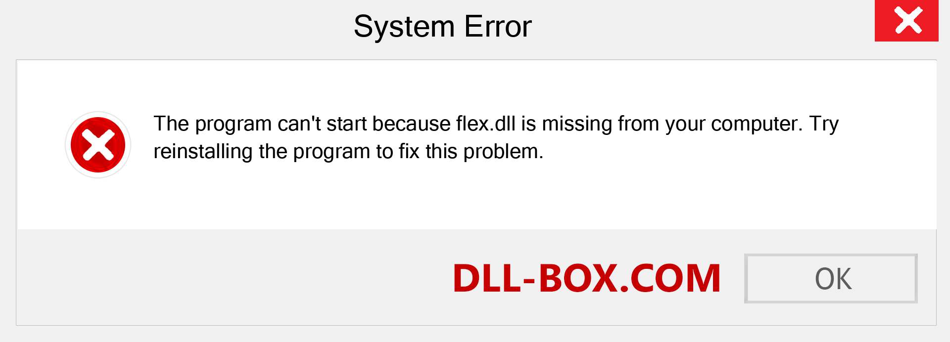  flex.dll file is missing?. Download for Windows 7, 8, 10 - Fix  flex dll Missing Error on Windows, photos, images